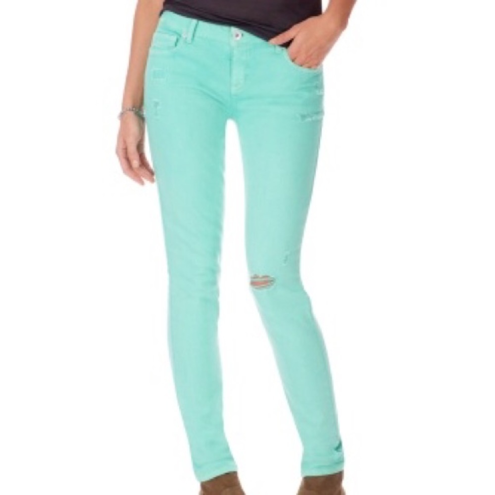 Aeropostale Teal Skinny Jeans! Size: 3/4 Reg